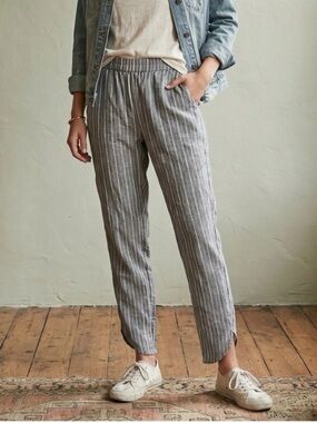 Marine Layer Allison Pants Striped Elastic Waist Sz Large